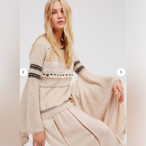 💥PRICE DROP💥 Craft Time Ribbon Weave  Bell Sleeve Sweater - Picture 1 of 11